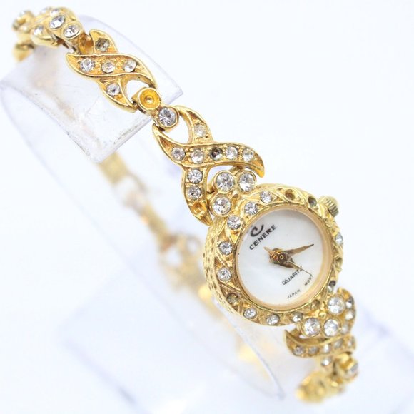 Vintage CENERE Watch Womens Gold Tone Stainless Steel Bracelet Style White Dial - Picture 1 of 8